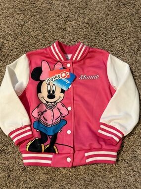 Disney Pink and White Minnie Graphic Jacket